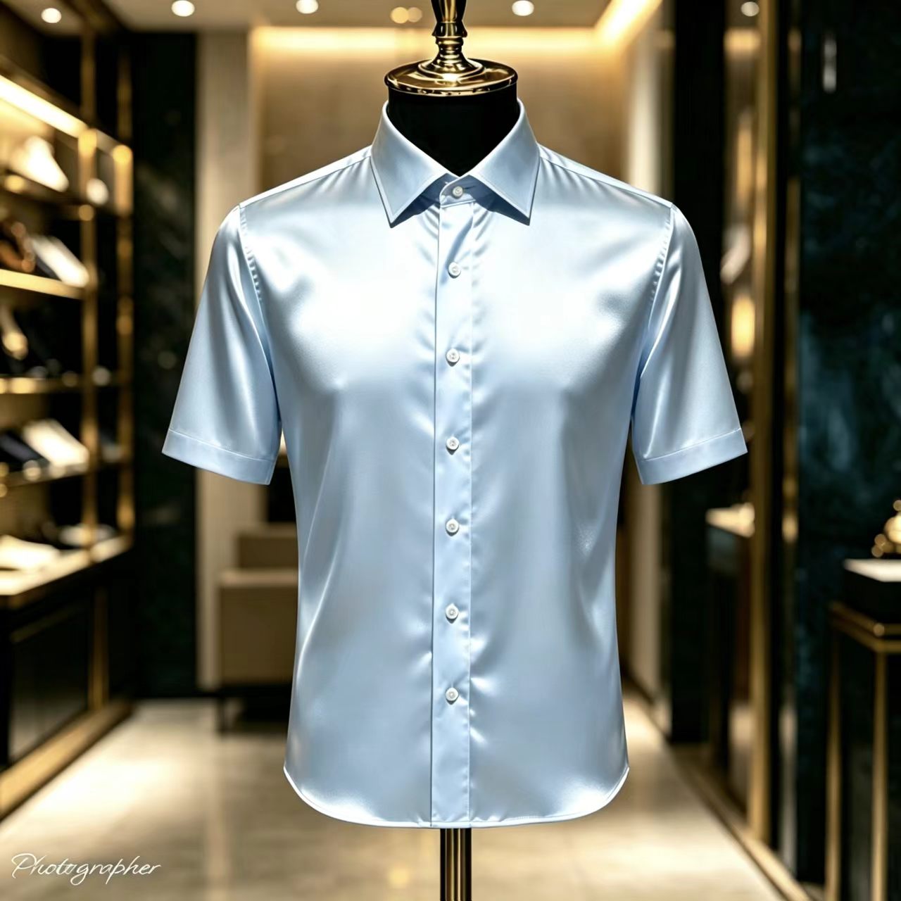 Men's Solid Color Satin Short- - Mens Satin Silk Dress Shirt incelemesi ve fiyatı