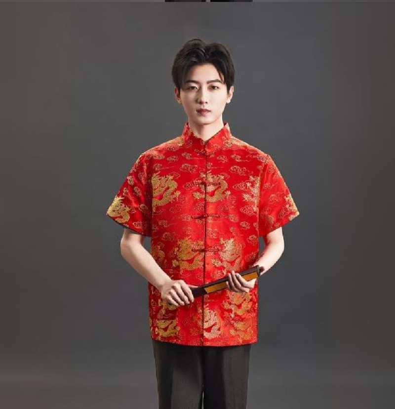 Yeni Çin Tarzı Nakışlı Saten T - Mens Satin Silk Dress Shirt incelemesi ve fiyatı