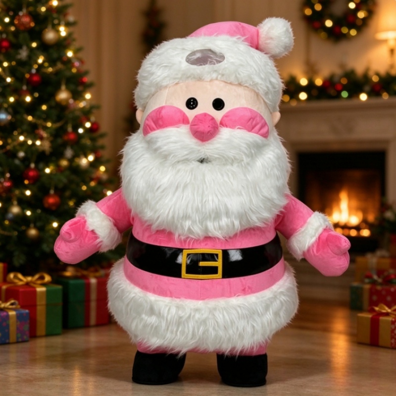 Pembe Noel Baba Şişme Kostümü, - Suits incelemesi ve fiyatı
